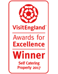 2017 Self Catering Property of the Year Winner. National VisitEngland Award for Excellence
