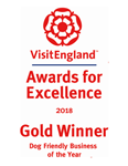 2018 Nationale Visit Award for Excellence. Dog Friendly Geschäft - Gold